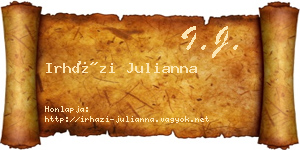 Irházi Julianna névjegykártya